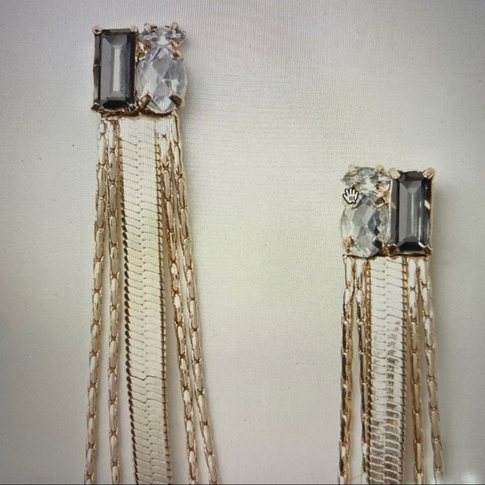 Loft NWT Stone Fringe Earrings